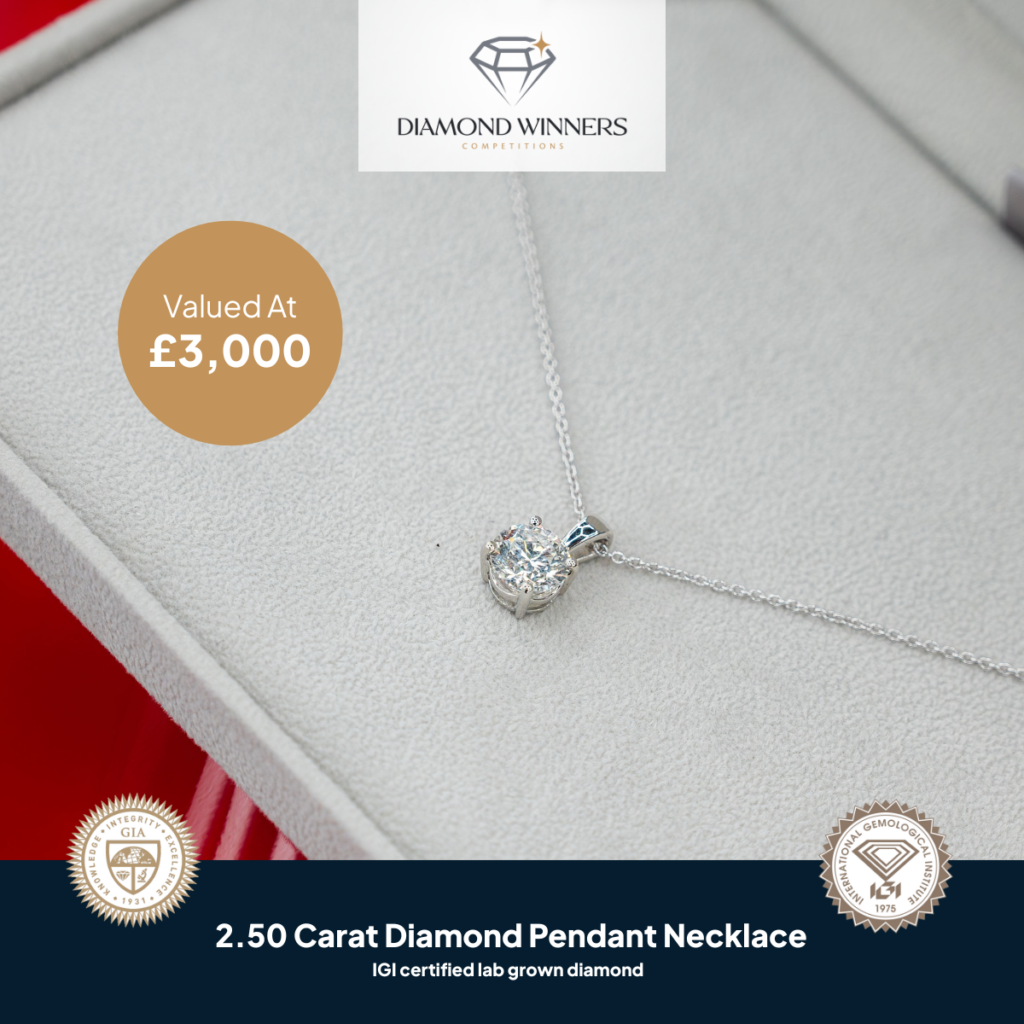 Win A 2.50ct Platinum Pendant Necklace (£3,000 Insured Value)