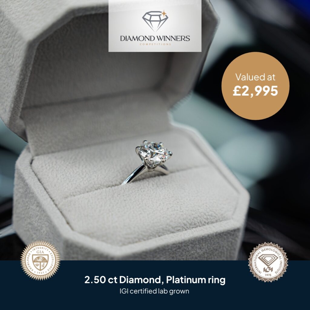 Win A 2.50ct Platinum Ring (£2,995 Insured Value)