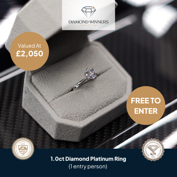 FREE TO ENTER! Win A 1.0ct Diamond Platinum Ring
