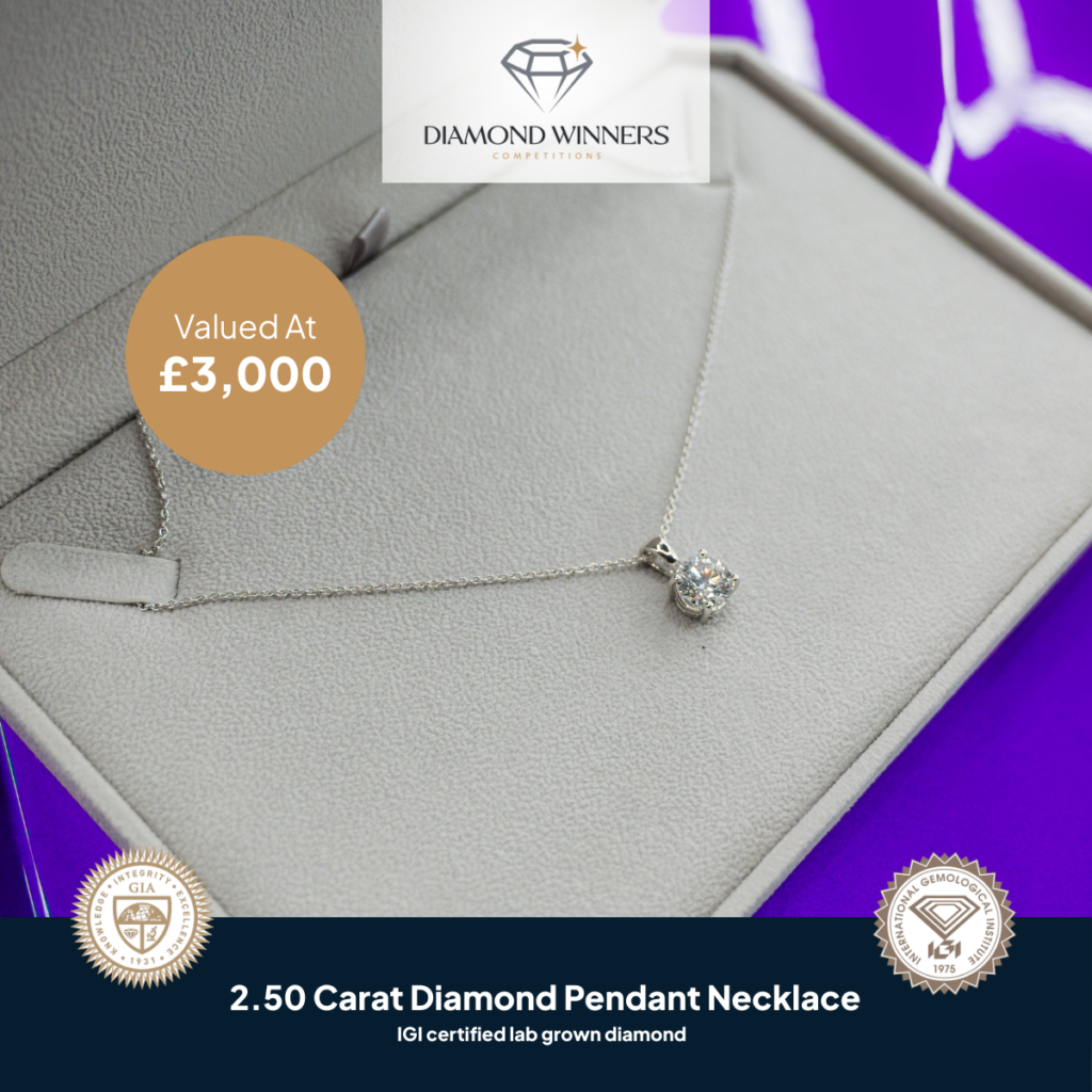 Win A 2.50ct Platinum Pendant Necklace (£3,000 Insured Value)