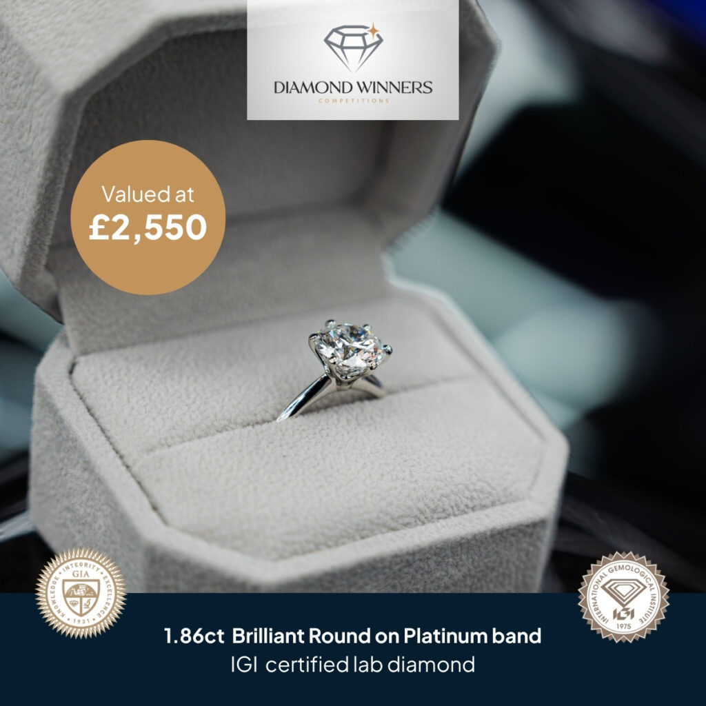 Win A 1.86ct Diamond Platinum ring