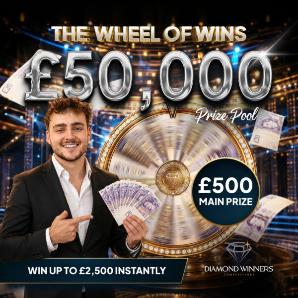 Wheel of wins! £50,000 prize pot!