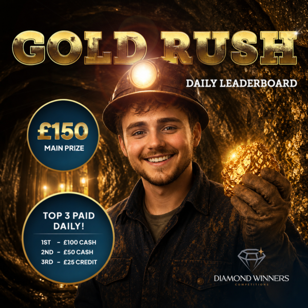 £10,000 Gold Rush Leaderboard! Top 3 Paid Daily!