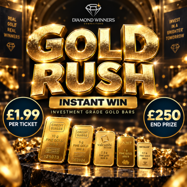 £15,000 Gold Rush - Win Gold Bars Instantly!