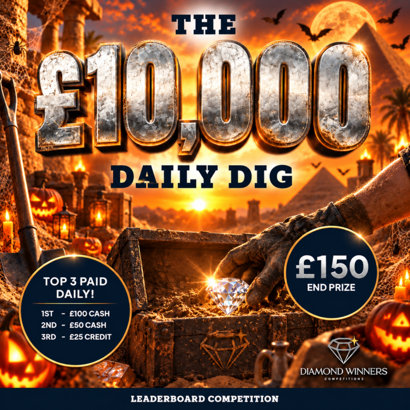 NEW £10,000 Daily Dig Leaderboard! Top 3 Paid Out Daily! – Diamond Winners